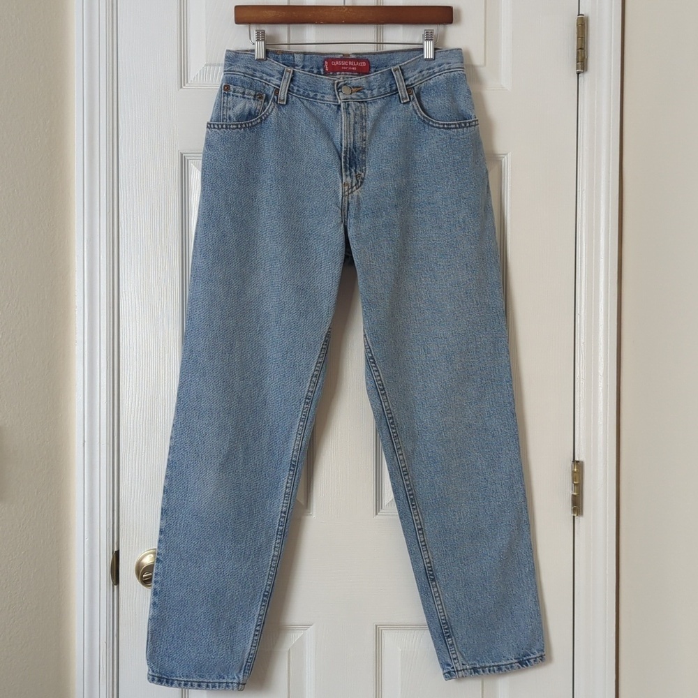 Levi's Y2K Vintage 550 Medium Wash High Waisted Relaxed Fit Tapered Leg Jeans 12